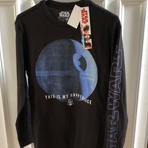 Star Wars L/S T-Shirt Death Star Happy Place S NWT